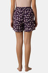 Amante Viscose Shorts - Shadow Purple Floral Print — thumbnail 3